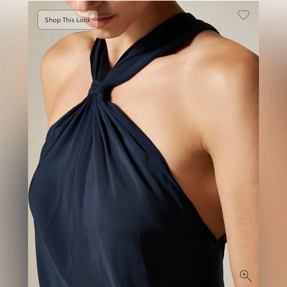 J.Crew Collection halter slip dress in navy - Picture 3 of 9